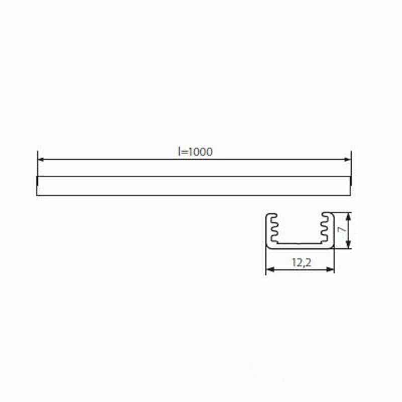 ALU Profil | Leiste | Schiene SLIM-8 für Led Streifen +Abdeckung AUFBAU silber