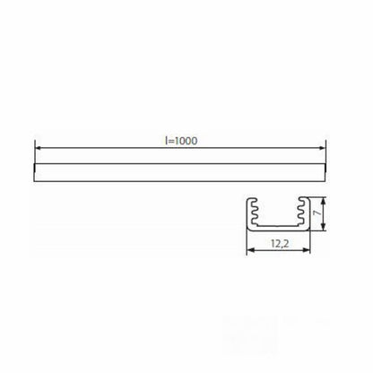 ALU Profil | Leiste | Schiene SLIM-8 für Led Streifen +Abdeckung AUFBAU silber