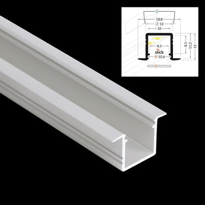 ALU Profil | Leiste | Schiene SMART-IN-10 für Led Streifen + Abdeckung Einbau