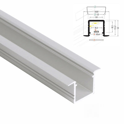 ALU Profil | Leiste | Schiene SMART-IN-10 für Led Streifen + Abdeckung Einbau