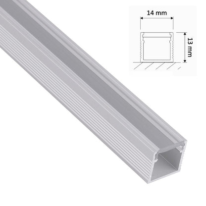 ALU Profil/Schiene/Leiste LINE (14 x 13mm) Silber für LED Streifen + Abdeckung