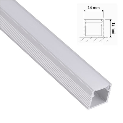 ALU Profil/Schiene/Leiste LINE (14 x 13mm) Silber für LED Streifen + Abdeckung