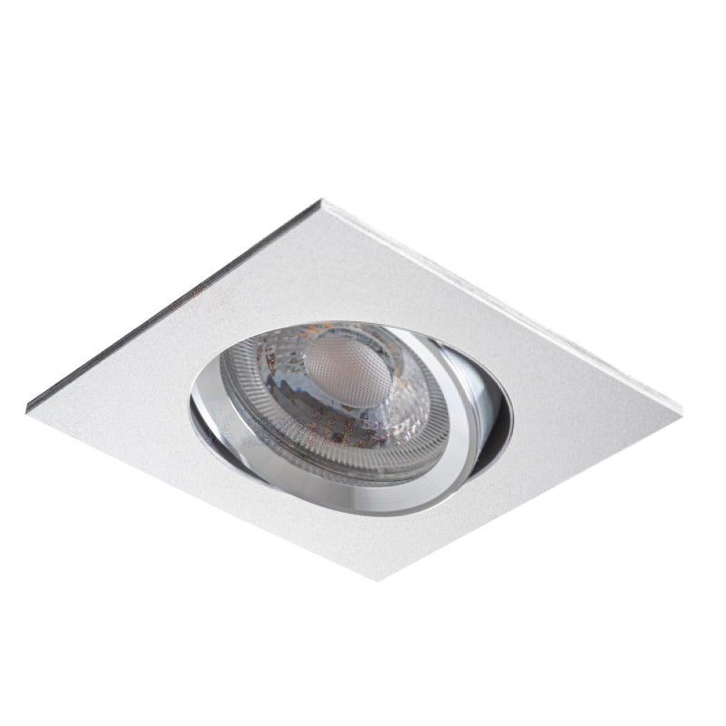 Einbaurahmen MR16/GU10 eckig / schwenkbar Kanlux "RADAN" 68mm=DA silber