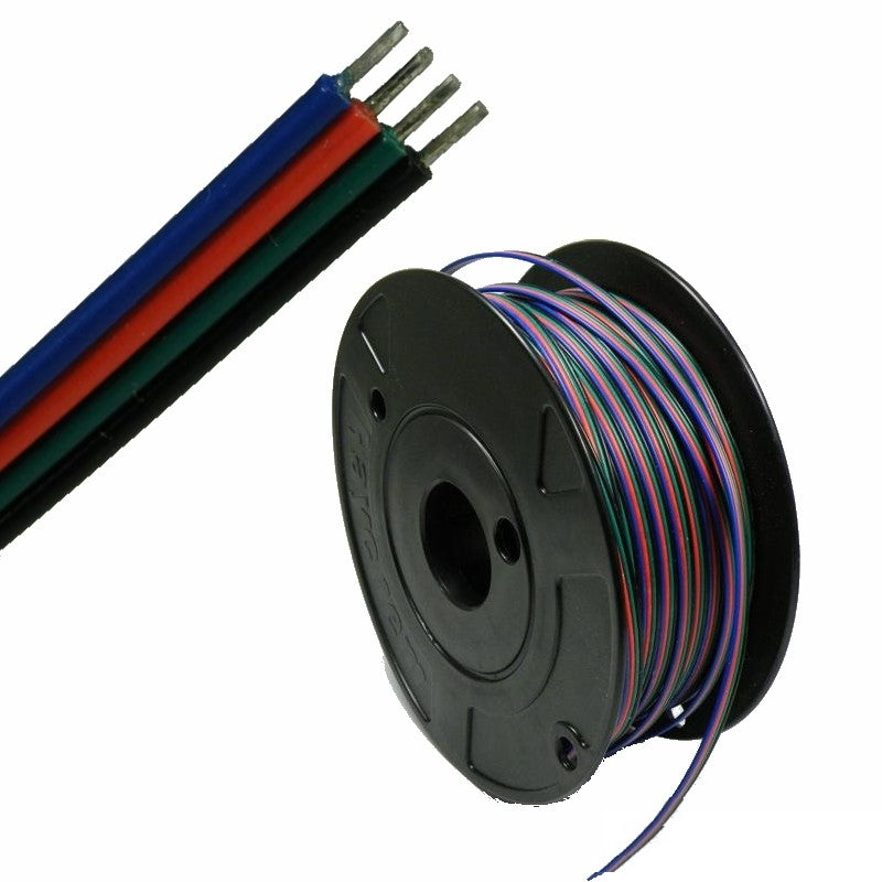 1-100m LED RGB Kabel 4 adrig RGB Anschlusskabel Leitung Litze für farbige LEDs