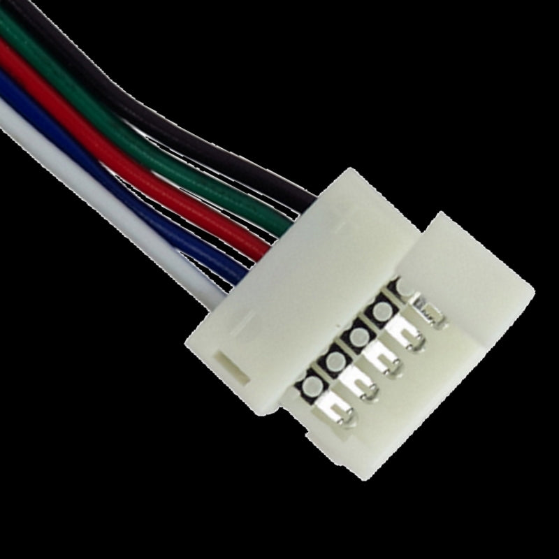 12mm RGBW Anschlußstecker 5 Pin Klicksystem mit 10cm Leitung für RGB W Streifen