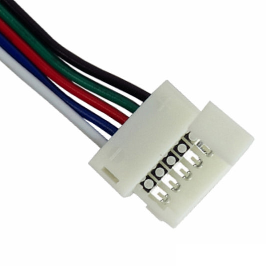 12mm RGBW Anschlußstecker 5 Pin Klicksystem mit 10cm Leitung für RGB W Streifen