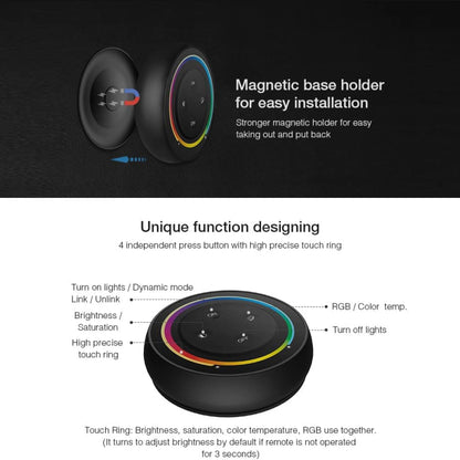 3in1 Fernbedienung rund Wandhalterung Touch RGB/RGBW/RGB+CCT in weiß Miboxer