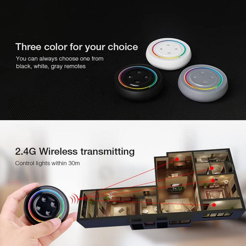 3in1 Fernbedienung rund Wandhalterung Touch RGB/RGBW/RGB+CCT in weiß Miboxer