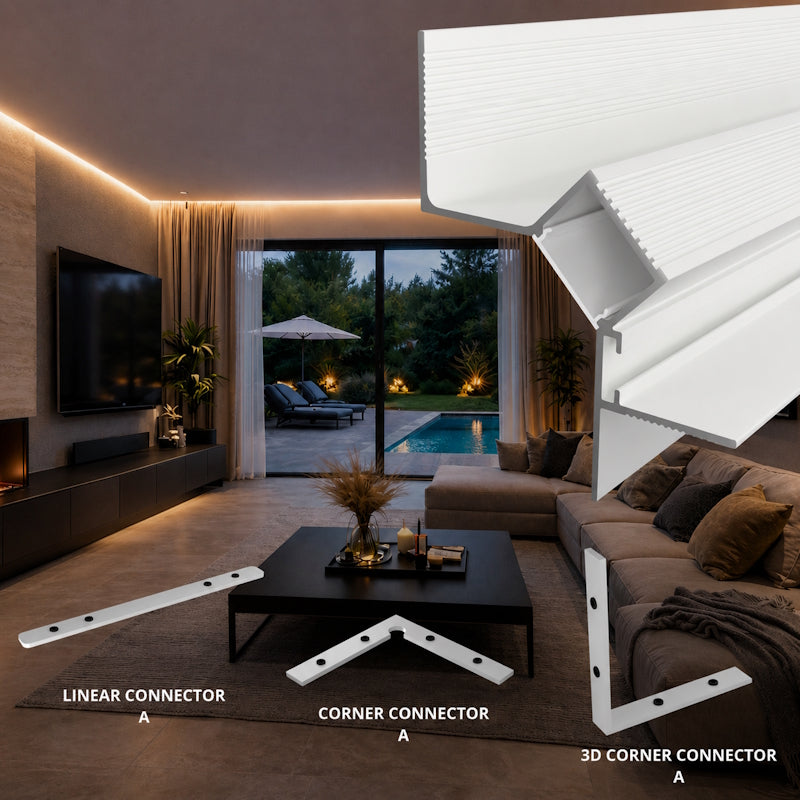 ALU Profil Leiste SCHATTENFUGE-45 in weiß Schiene Rigips für Led Streifen 1m 2m