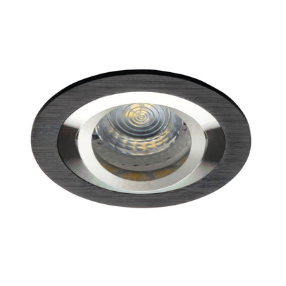 Einbaurahmen MR16/GU10 rund / schwenkbar "Seidy2" 80mm DA schwarz matt gebürstet