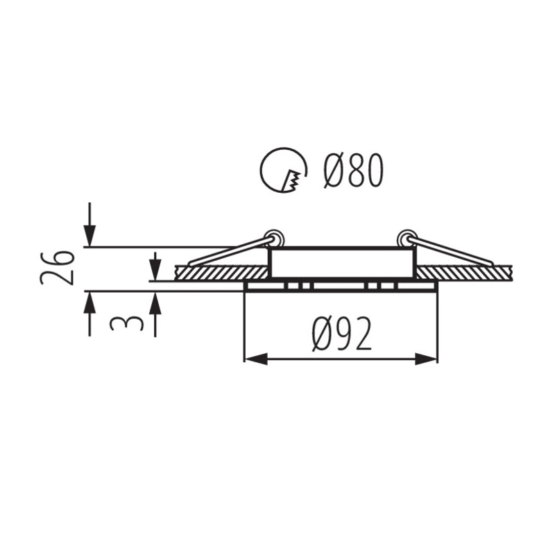 Einbaurahmen MR16/GU10 rund / schwenkbar "Seidy2" 80mm DA schwarz matt gebürstet