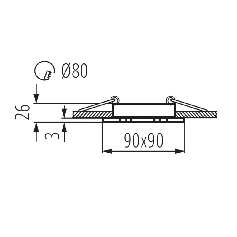 Einbaurahmen MR16/GU10 eckig / schwenkbar Kanlux "SEIDY" 80mm DA schwarz