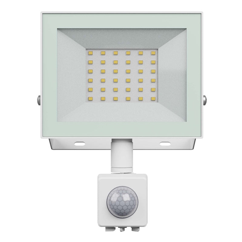 LED Fluter / Scheinwerfer 30W 2650Lm mit Bewegungsmelder in weiß IP44