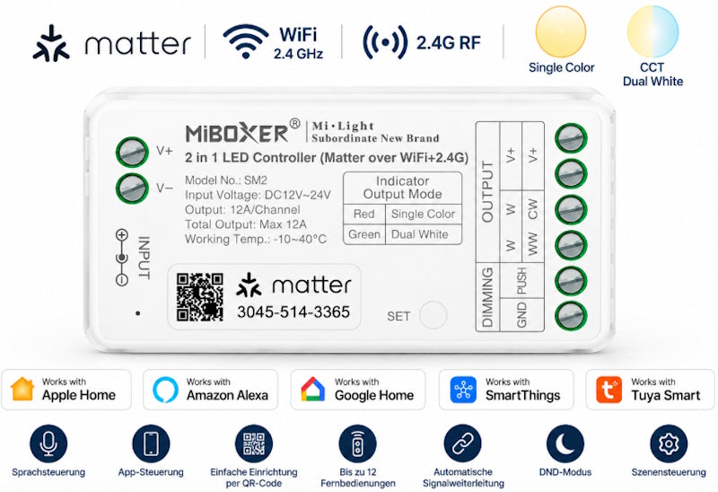 2in1 LED-Controller Matter Over WiFi+2.4GHz MiBoxer
