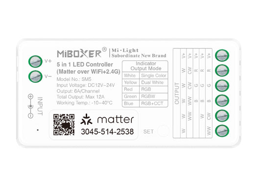 5in1 LED-Controller Matter Over WiFi+2.4GHz MiBoxer