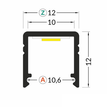 ALU Profil | Leiste | Schiene SMART-10 in weiß für Led Streifen + Abdeckung