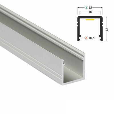 ALU Profil | Leiste | Schiene SMART-10 für Led Streifen + Abdeckung Aufbau