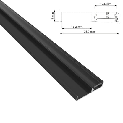 ALU Profil Leiste SOCKELFUGE-13 in schwarz Küchenschrank für LED Streifen 1m 2m