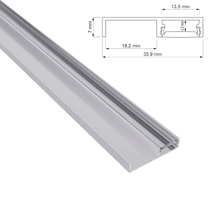 ALU Profil Leiste SOCKELFUGE-13 in silber Küchenschrank für LED Streifen 1m | 2m