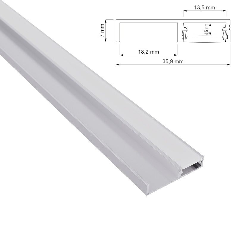 ALU Profil Leiste SOCKELFUGE-13 in silber Küchenschrank für LED Streifen 1m | 2m