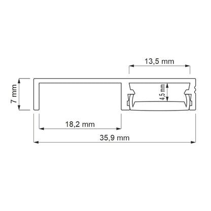 ALU Profil Leiste SOCKELFUGE-13 in schwarz Küchenschrank für LED Streifen 1m 2m