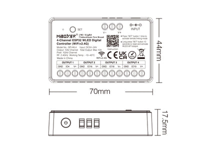 4-Kanal ESP32 WLED Controller WiFi & 2,4 GHz für digitale LED-Streifen Miboxer