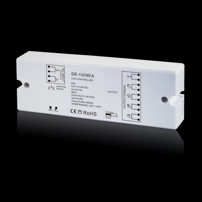 4 Kanal RGB(W) Funk LED Empfänger (SR-1009EA) für 4 Zonen RF Sender 4x 8A