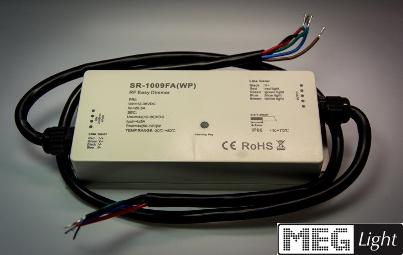 RGBW Controler / Empfänger wasserfest für Zonen Funk Sender SR-1009FA(WP) IP66
