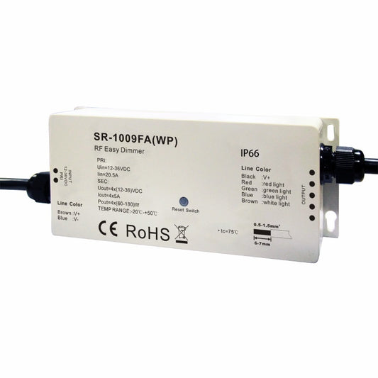 RGBW Controler / Empfänger wasserfest für Zonen Funk Sender SR-1009FA(WP) IP66