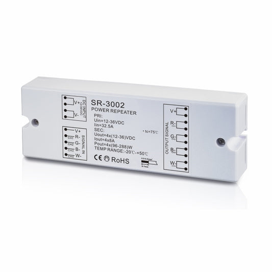 RGBW Verstärker SR-3002 Amplifier 12-36V/DC 96W-288W 4x 8A für Homematic
