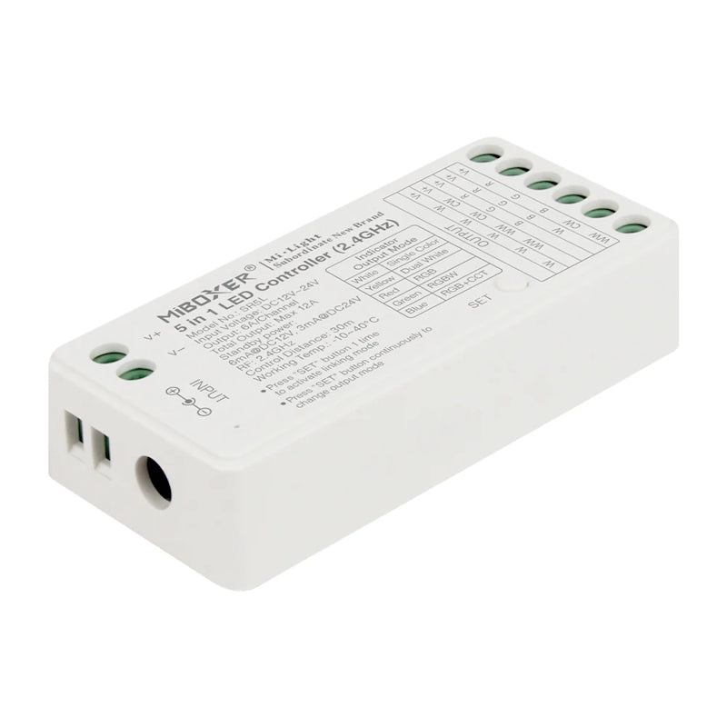 5in1 LED-Controller 2.4 GHz Einfarbig CCT RGB RGBW RGB+CCT 12–24 V 12A MiBoxer