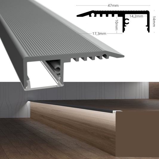 Stufen-Profil Treppe Leiste Schiene STAIRS für LED Streifen Treppenstufe 1m | 2m