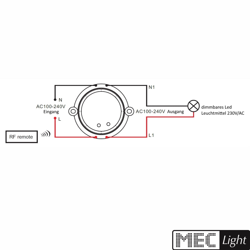 1 Kanal Funk LED Schalter 230V/AC 100W für Mehrzonen Sender (SR-1009SAC-Switch)