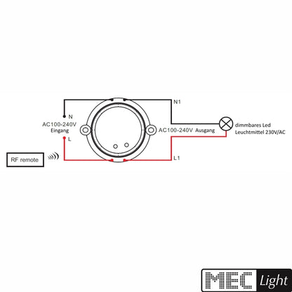 1 Kanal Funk LED Schalter 230V/AC 100W für Mehrzonen Sender (SR-1009SAC-Switch)