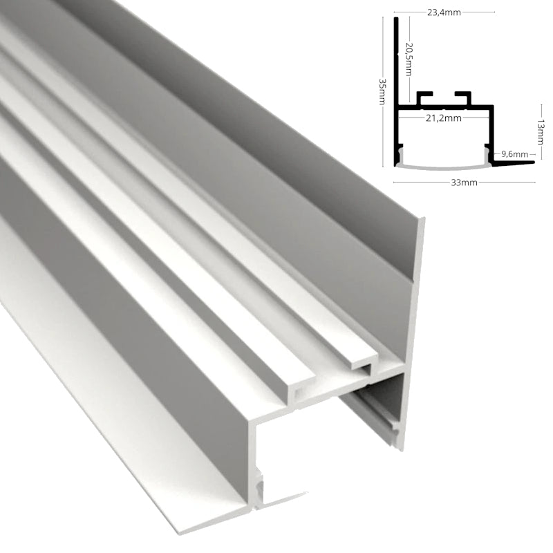 ALU Profil Leiste SCHATTENFUGE-20 in weiß Schiene Rigips für Led Streifen 1m 2m