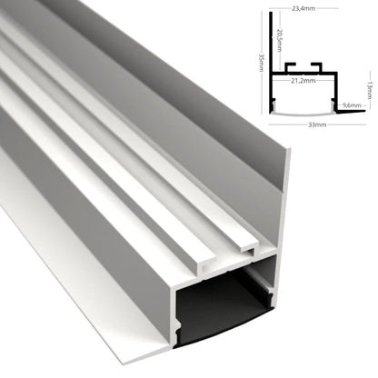 ALU Profil Leiste SCHATTENFUGE-20 in weiß Schiene Rigips für Led Streifen 1m 2m
