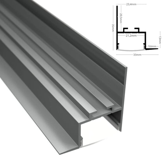 ALU Profil Leiste SCHATTENFUGE-20 Schiene Rigips für Led Streifen 1m 2m