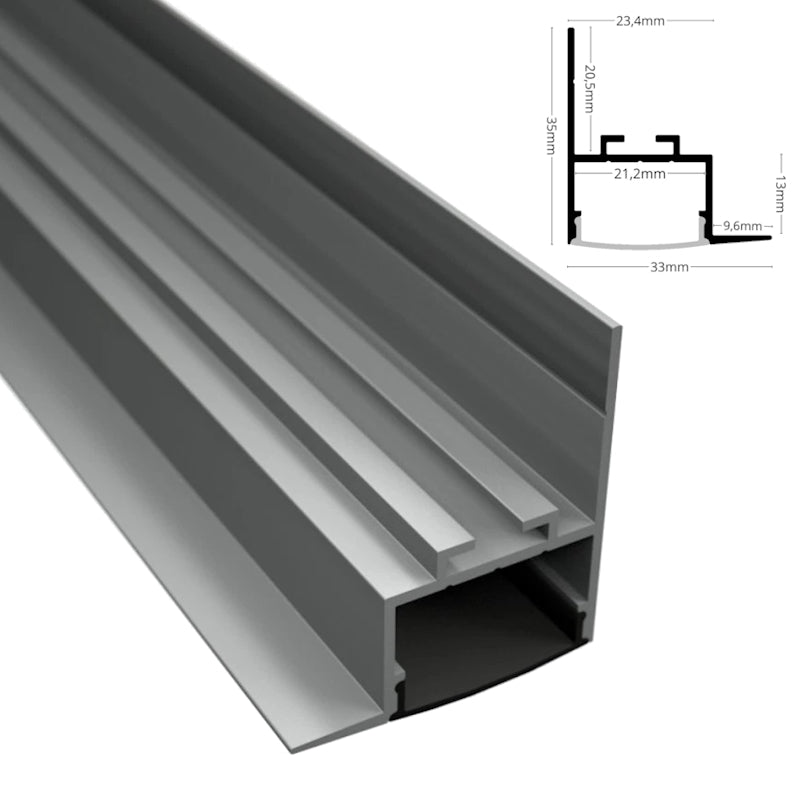 ALU Profil Leiste SCHATTENFUGE-20 Schiene Rigips für Led Streifen 1m 2m
