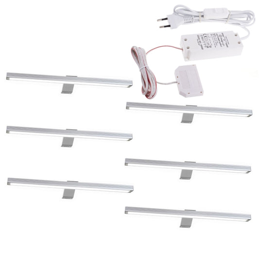 LED Schrankleuchte Möbelleuchte Stableuchte "ALU" Set 1-6Leuchten Schalter-Trafo