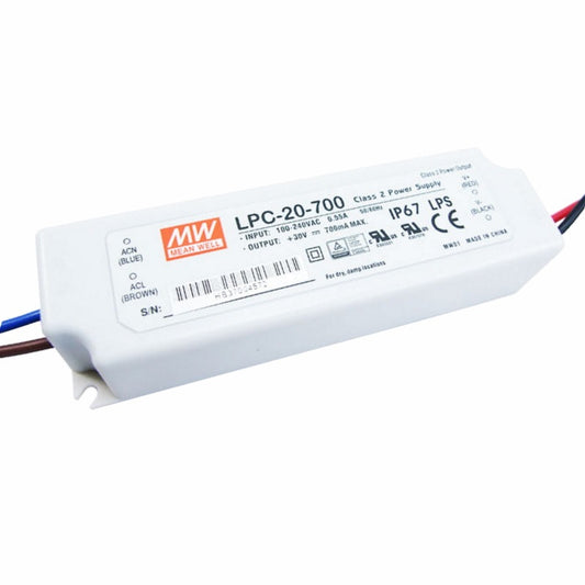 LED Netzteil Trafo 700mA Konstantstrom 33W 9-48V DC MEANWELL (LPC-35-700) IP67