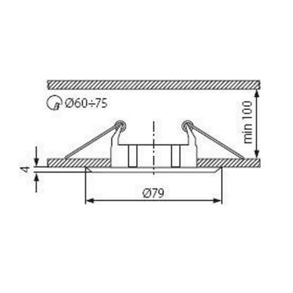 Einbaurahmen MR16/GU10 rund / starr Kanlux "VIDI" 65mm DA weiß