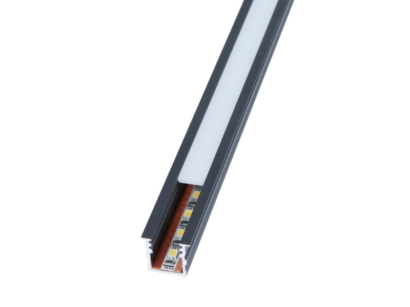 VELA LED-Leuchte FREE CUT 2 m – Graphit, 12V, 12W/m, 4000K, opale Abdeckung