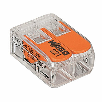 WAGO 221 412 Verbinder Verbindungsklemme 2 Leiter bis 4mm² mit Betätigungshebel