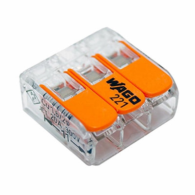 WAGO 221 413 Verbinder Verbindungsklemme 3 Leiter bis 4mm² mit Betätigungshebel