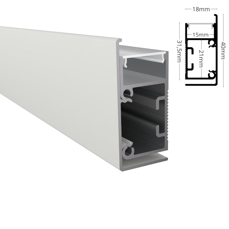 ALU Profil Wand Leiste WALL-LINE Schiene in weiß für Led Streifen 1m | 2m Länge
