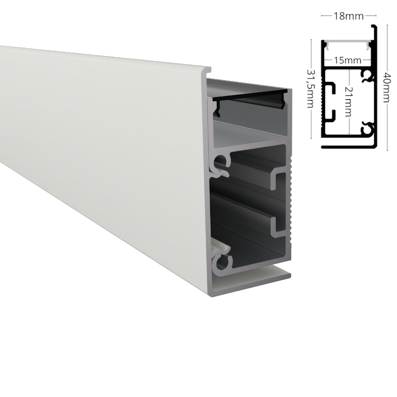 ALU Profil Wand Leiste WALL-LINE Schiene in weiß für Led Streifen 1m | 2m Länge