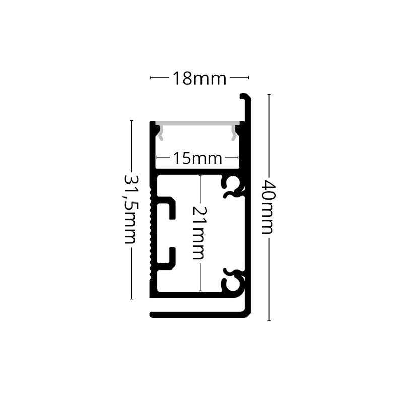 ALU Profil Wand Leiste WALL-LINE Schiene in silber für Led Streifen 1m | 2m