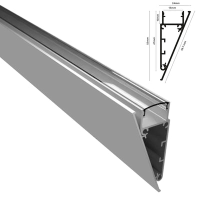ALU Profil Wand Leiste | Schiene WALL in weiß für Led Streifen 1m | 2m Aufbau