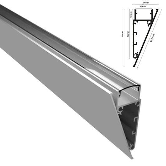 ALU Profil Wand Leiste | Schiene WALL in weiß für Led Streifen 1m | 2m Aufbau