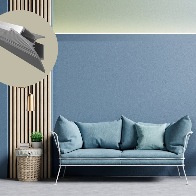 ALU Profil Wand Leiste Schiene WALLE-15 für Led Streifen indirekt 1m 2m Einputz